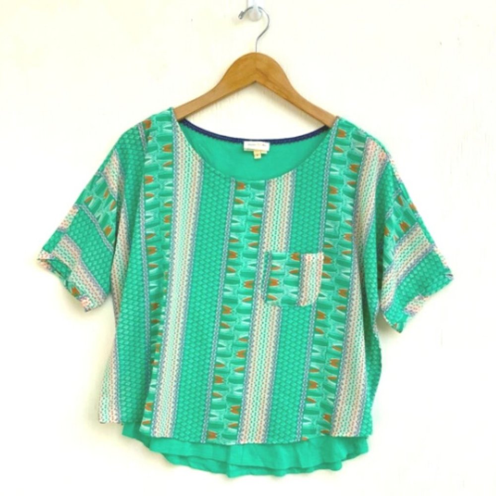 Anthropologie Meadow Rue Zane Layered Geo Shirt S